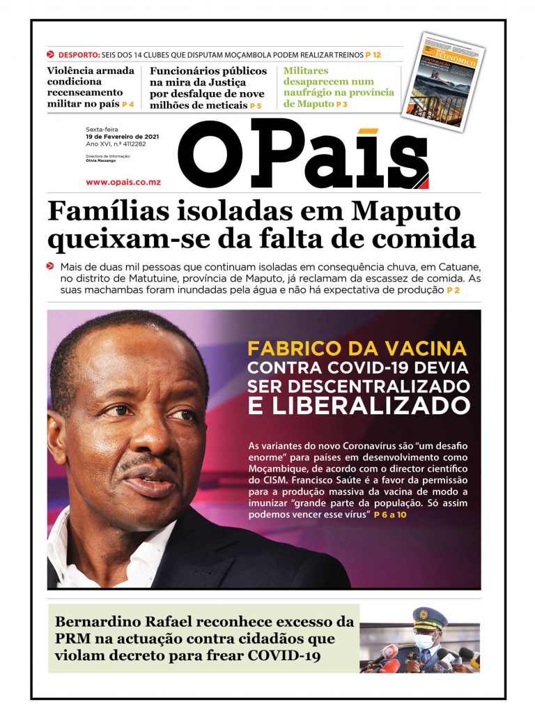 Capa Do Jornal Diário 19 02 2021 O País A Verdade Como Notícia