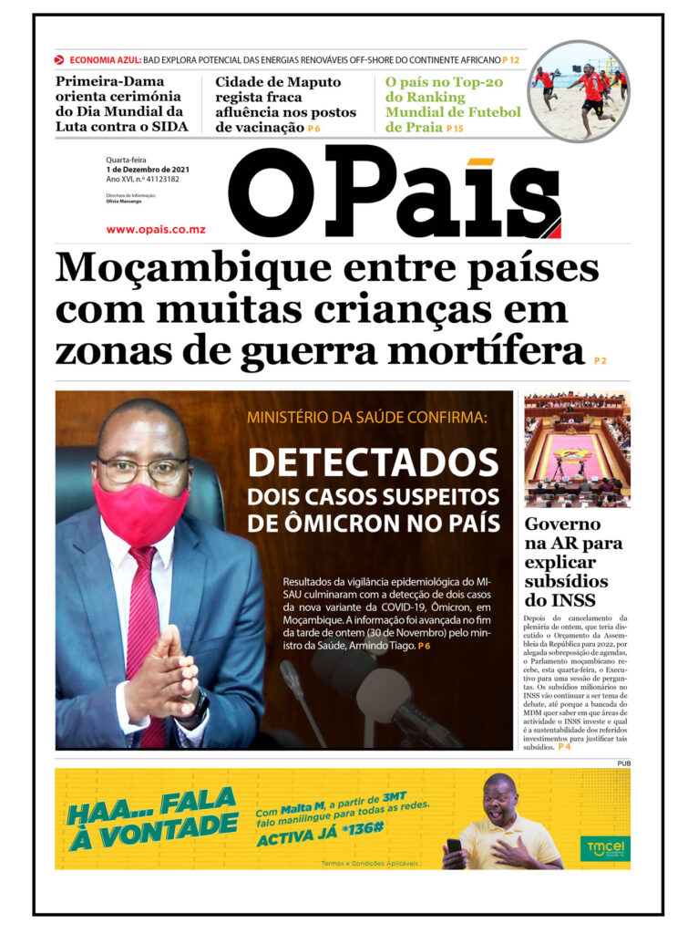 Capa Do Jornal Diário 01122021 O País A Verdade Como Notícia 0241