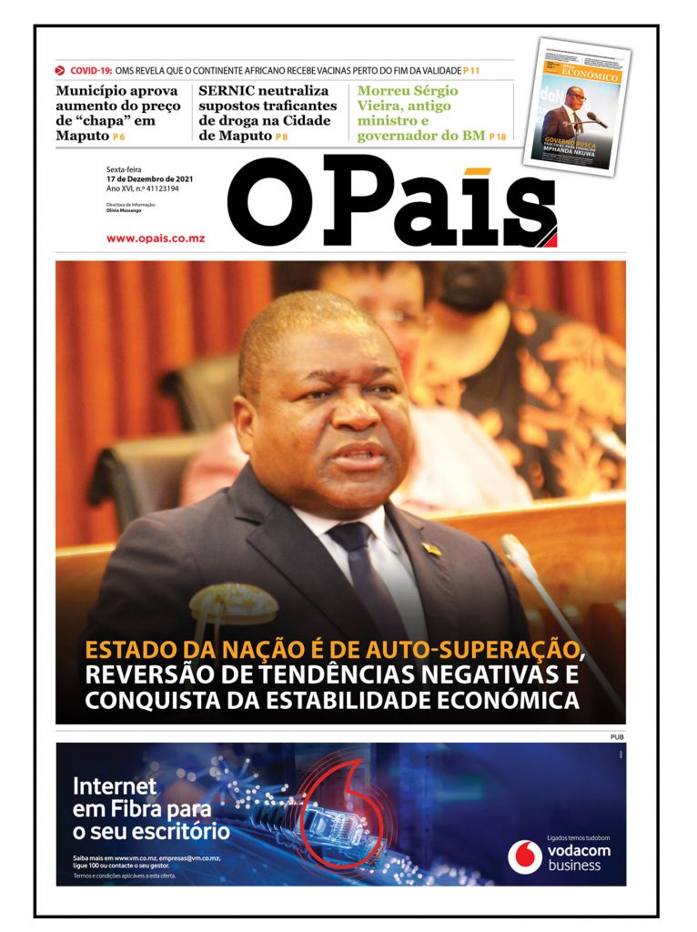 Capa Do Jornal Diário 17 12 2021 O País A Verdade Como Notícia