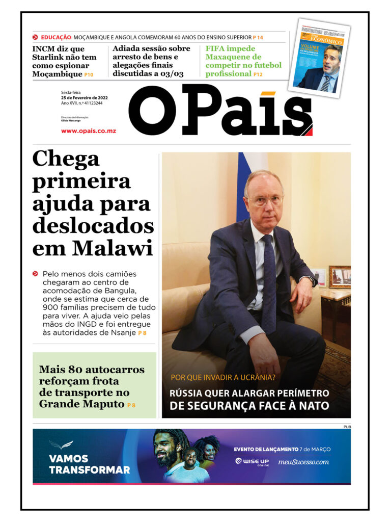 Capa Do Jornal Diário 25 02 2022 O País A Verdade Como Notícia Capa Do Jornal Diário 25 02 2022 O País A Verdade Como Notícia