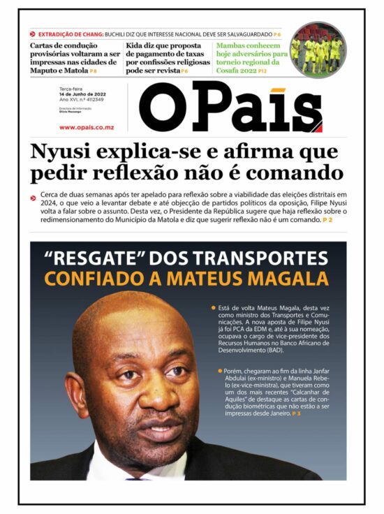 Capa Do Jornal Diário 14 06 2022 O País A Verdade Como Notícia