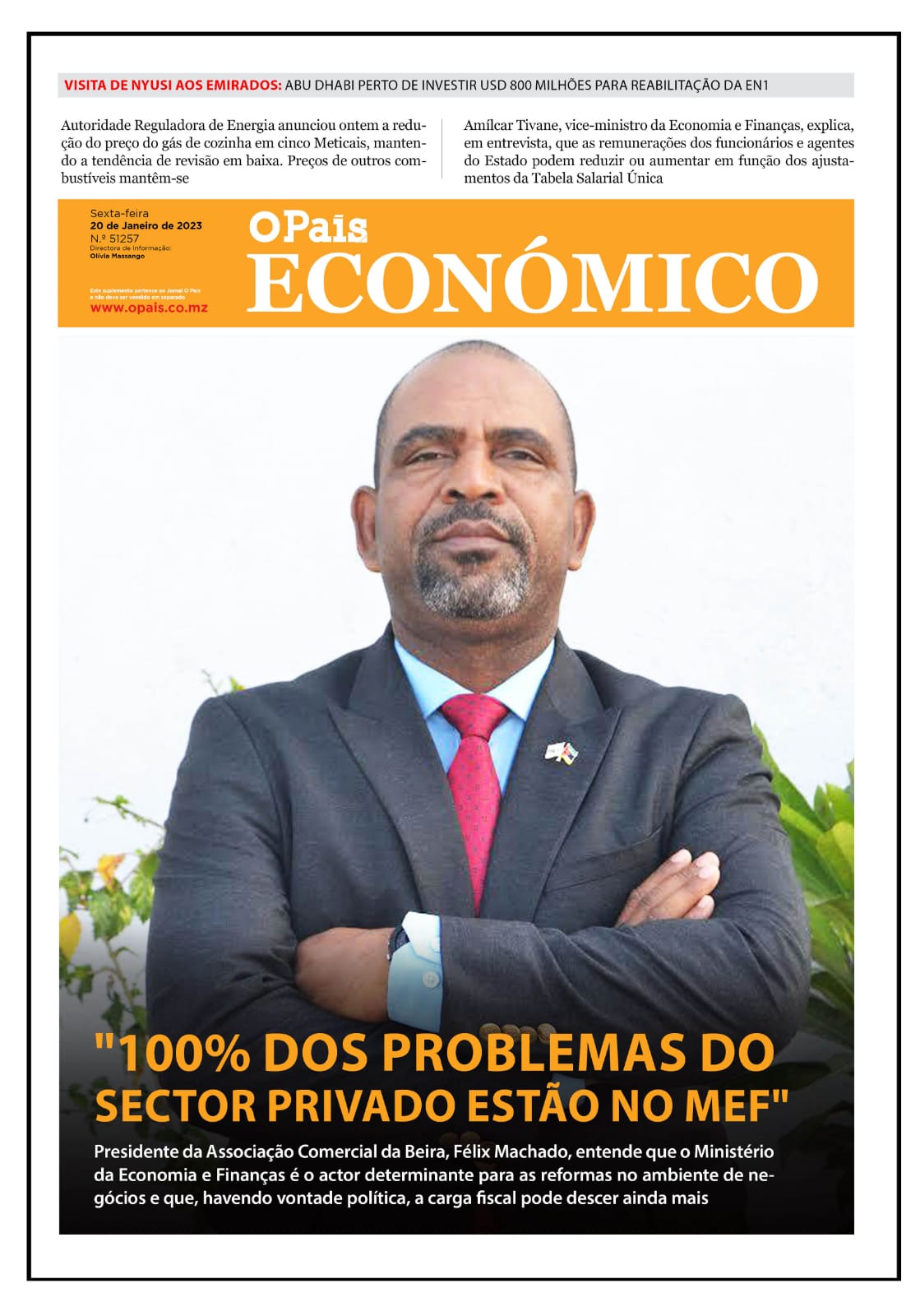 Capa Do Jornal Económico 20 01 2023 O País A Verdade Como Notícia