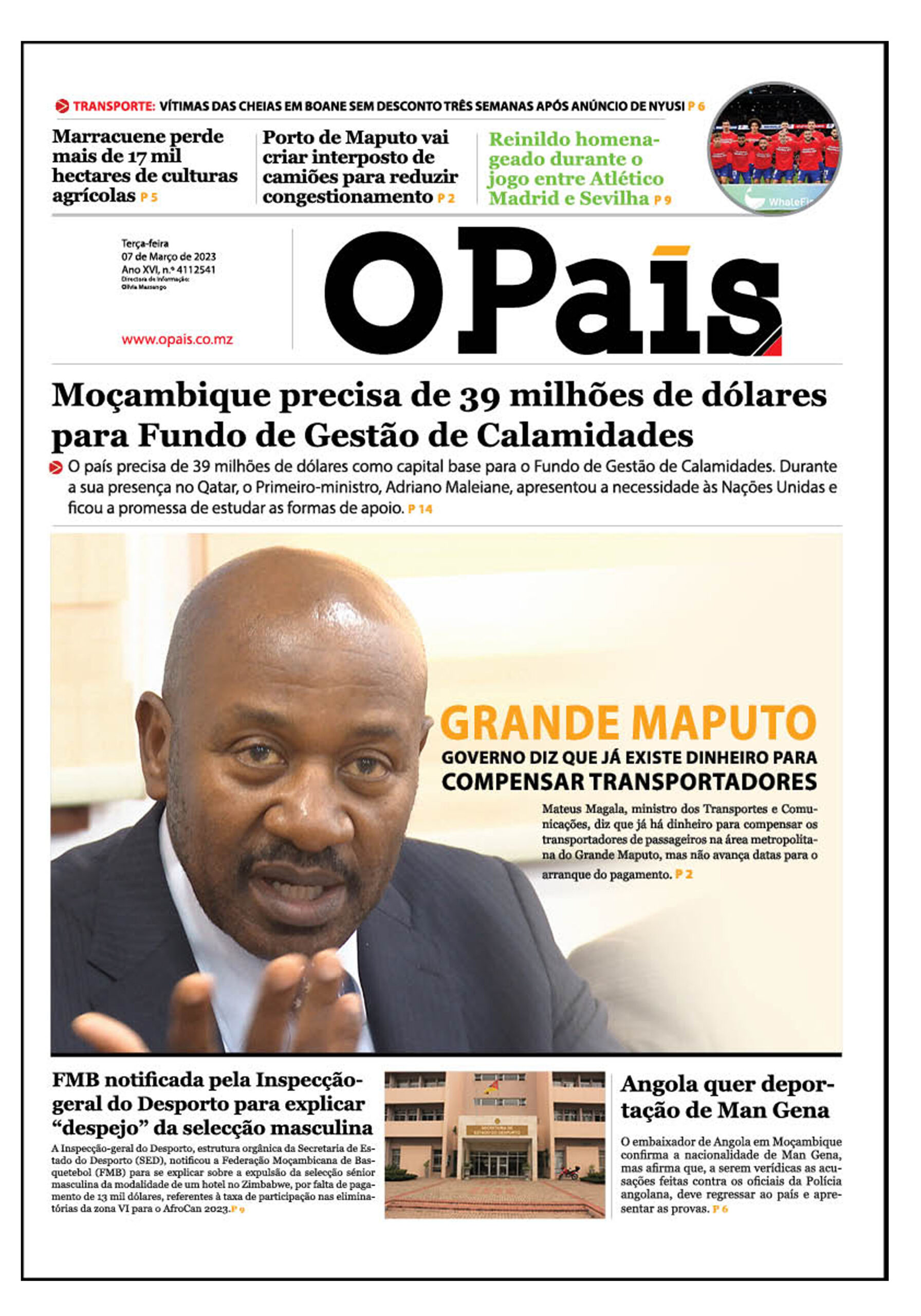 Capa Do Jornal Diário 07 03 2023 O País A Verdade Como Notícia